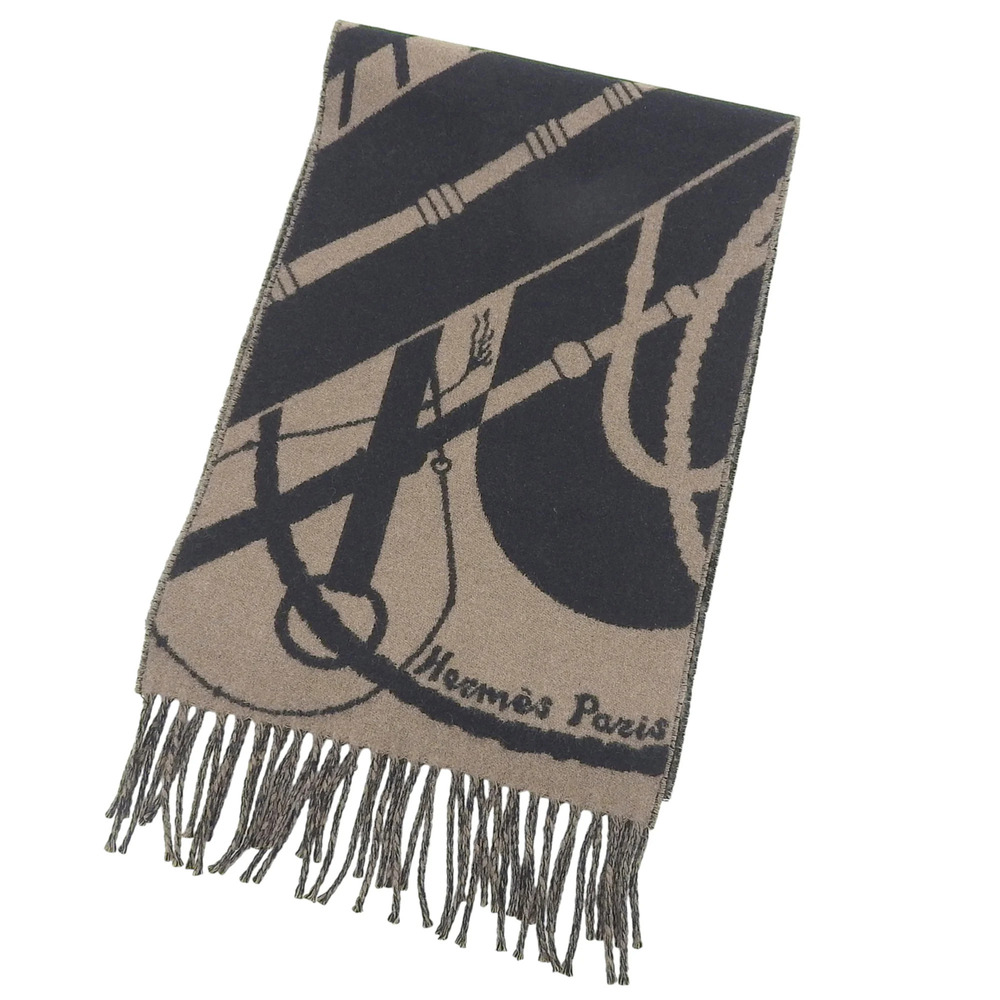HERMES Authentic Black Scarf - Picture 4 of 8